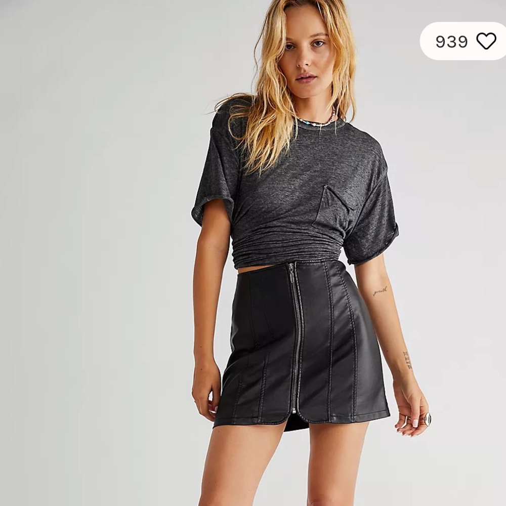 Free People Layla Vegan Mini Skirt